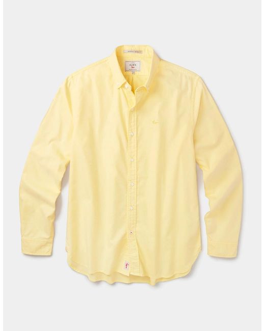 aubi Yellow Horkstow Lightweight Relaxed Oxford Shirt for men