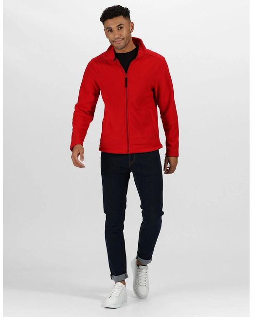 Regatta Red Professional Plain Micro Fleece Full Zip Jacket (Layer Lite) for men