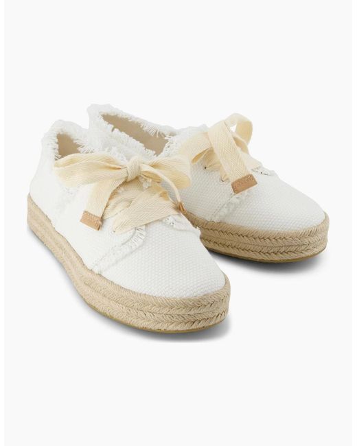 TOMS White Carolina Espadrille Lace Up Shoes