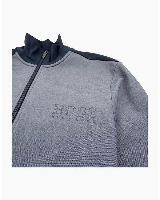 Boss Blue Logo Zip Up Tracksuit Jacket for men