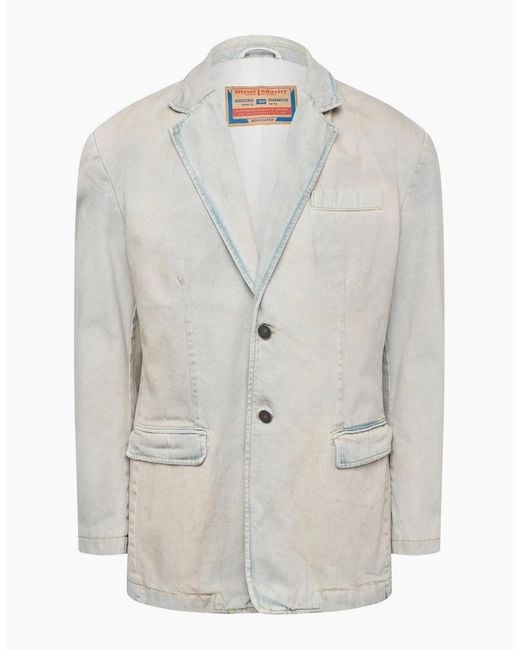 DIESEL White L Krix Giacca Leather Jacket for men