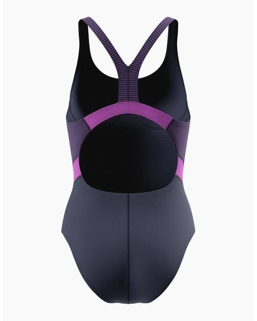 Speedo Blue Ladies Quantum Splice Contrast One Piece Swimsuit