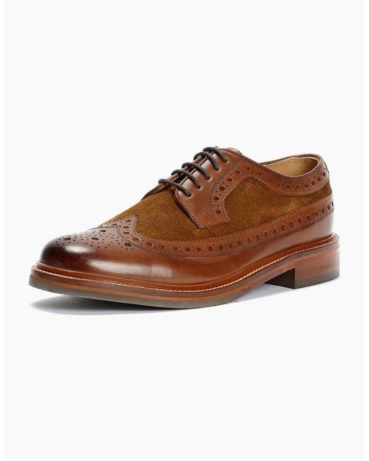 Chapman & Moore Brown Longwing Brogue Leather/Suede Mahogany/Tobacco Shoes for men