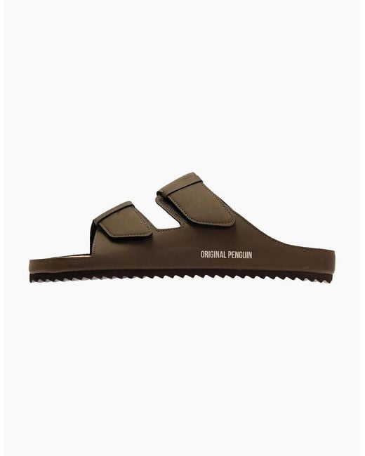 Original Penguin Brown Penguin Panache Sandals for men