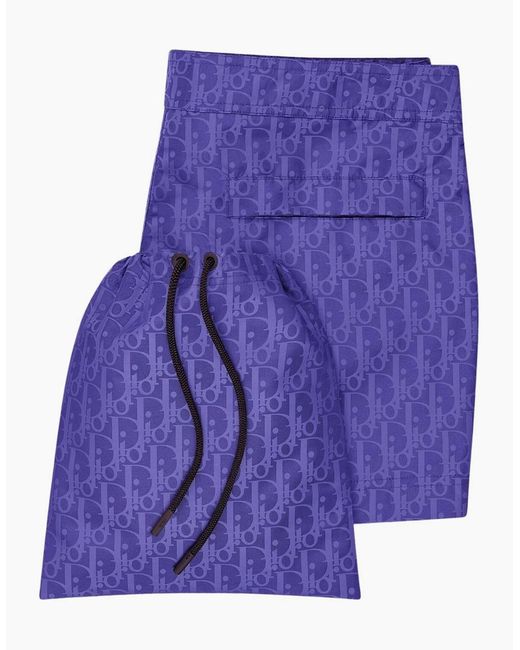 Dior Blue Oblique Swim Shorts for men