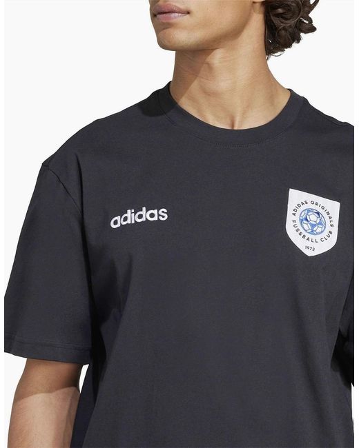 Adidas Originals Black Wordmark Crew Neck Short Sleeve Competition T-Shirt for men