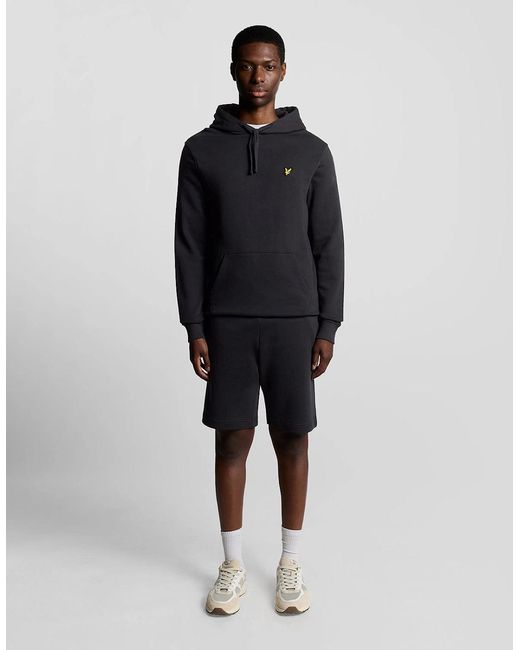 Lyle & Scott Black Loopback Cotton Hoodie for men