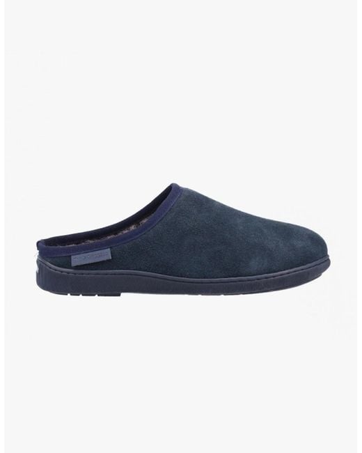 Hush Puppies Blue Ashton Leather Mule Slippers for men