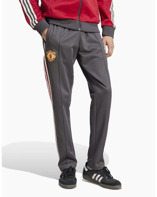 Adidas Black Originals Manchester United Beckenbauer Track Bottoms Adults for men