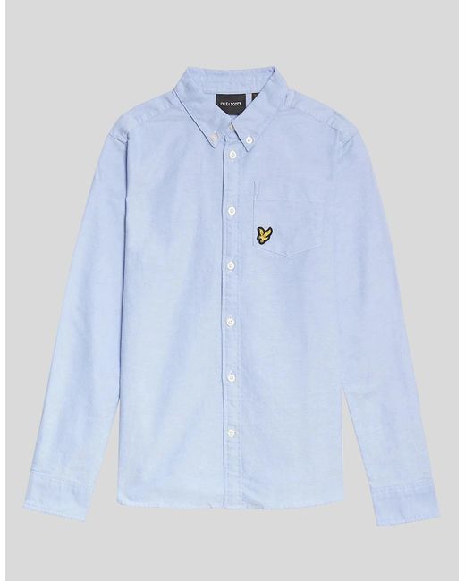 Lyle & Scott Blue Cotton Button Down Oxford Shirt for men