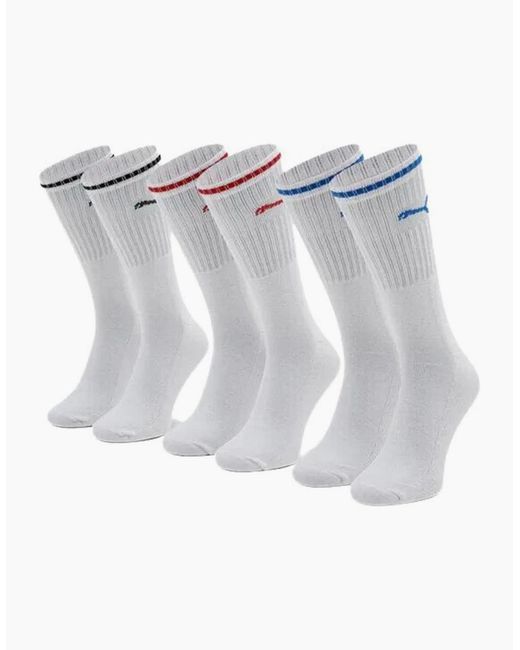 PUMA White 3-Pack Stripe Sports Socks, W for men