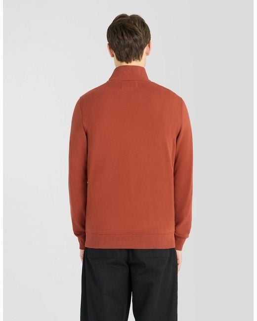 Lyle & Scott Red Superfine Cotton 1/4 Zip Sweatshirt for men