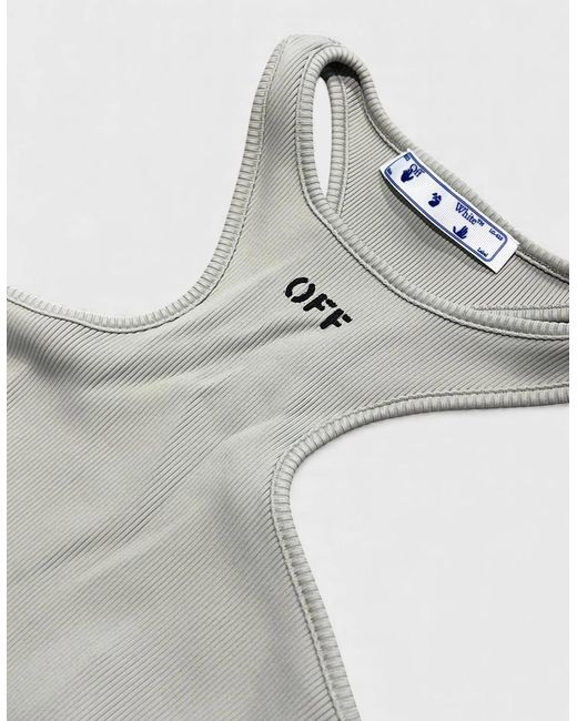 Off-White c/o Virgil Abloh Gray Basic Lux Rib Rowing Top Light