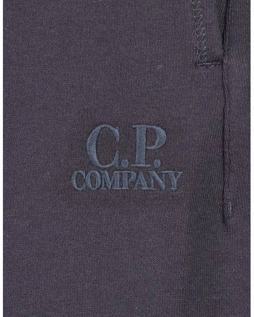 C P Company Blue Diagonal Raised Fleece Logo Bermudas for men