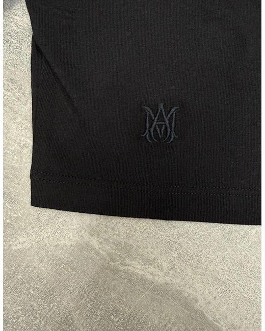Amiri Black Embroidered Ma Cropped Tee