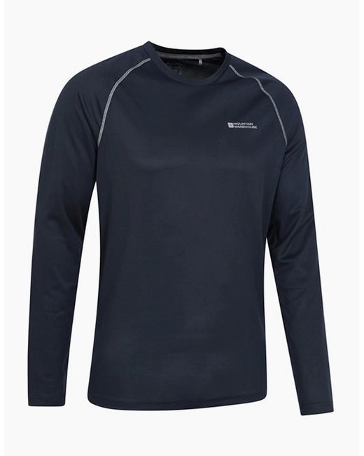 Mountain Warehouse Blue Endurance Long-Sleeved T-Shirt for men