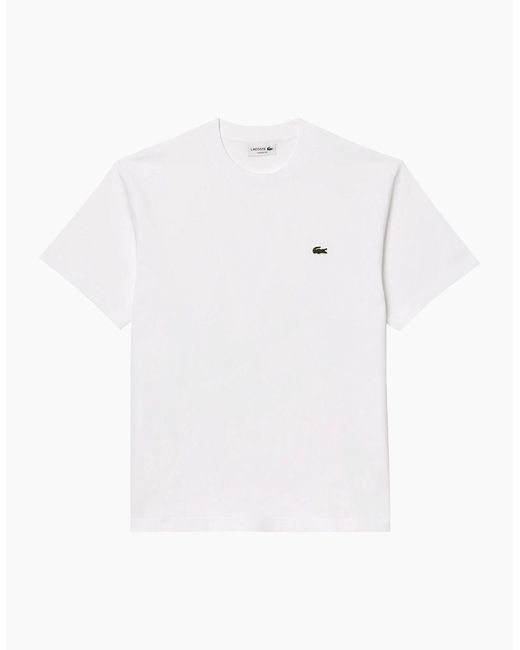Lacoste White Th7318 Classic Fit Cotton T-Shirt for men