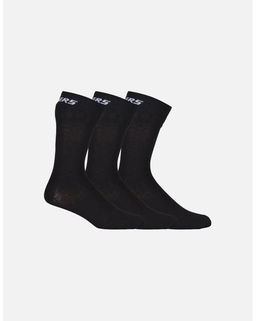 Skechers Black 3-Pack Mesh Ventilation Crew Socks for men