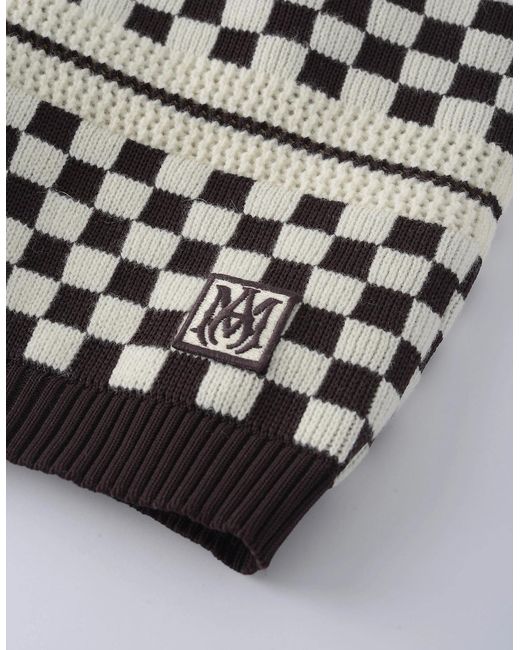 Amiri White Checkered Mesh Shorts for men