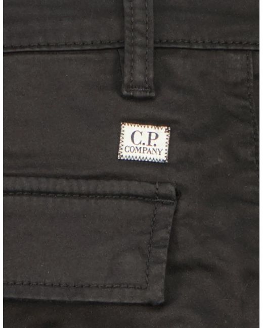 C P Company Black Satin Stretch Lens Cargo Pants for men