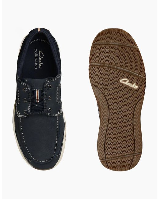 Clarks Blue Sailview Lace Shoes for men