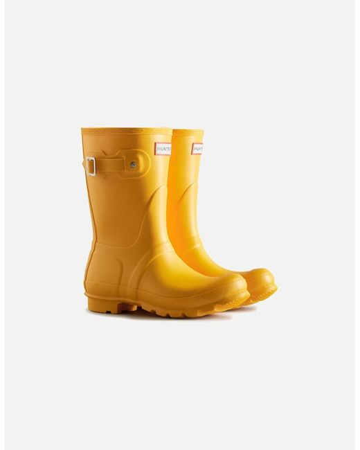 Hunter Yellow Original Short Rubber Wellington Boots