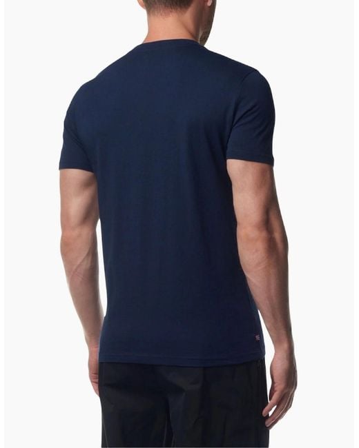 Aquascutum Blue Active Beach Basic Big Logo T-Shirt for men