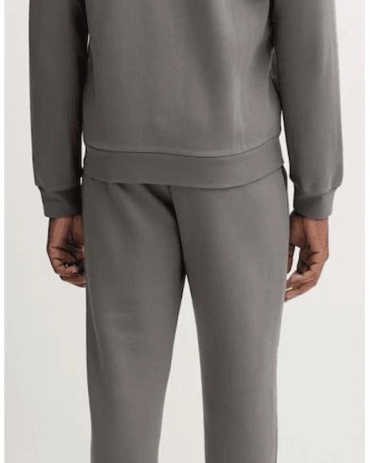 EA7 Gray Core Id Zip Hooded Cotton Tracksuit for men