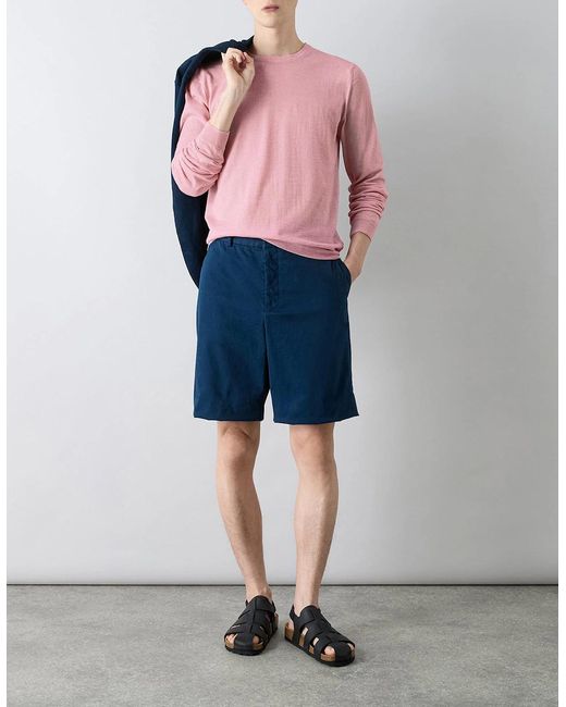 Oliver Sweeney Pink Merino Wool Crew Neck Jumper for men