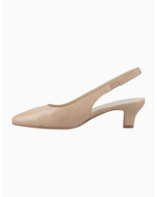 Hush Puppies White Nahla Kitten Slingback Court Shoes