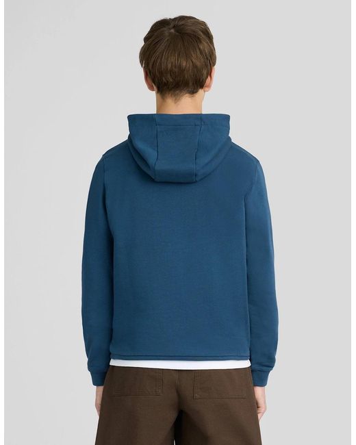 Lyle & Scott Blue Brush Back Hoodie for men