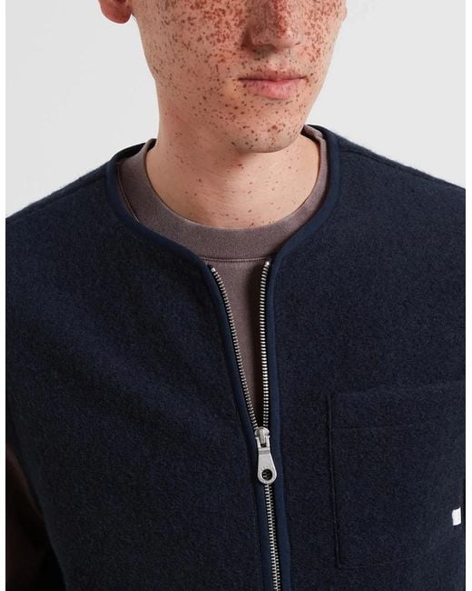 Farah Black Myles Crew Neck Zip Gilet for men