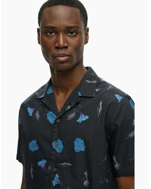 Superdry Blue Cabana Print Short Sleeve Shirt for men