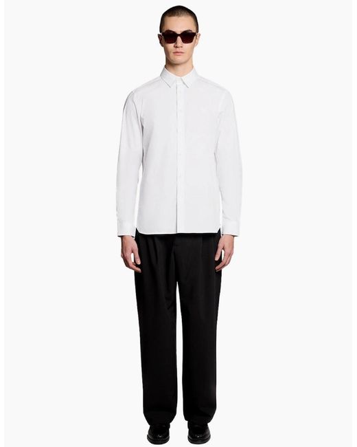 Lyle & Scott White Lyle & Scott Tonal Easy Care Poplin Shirt for men