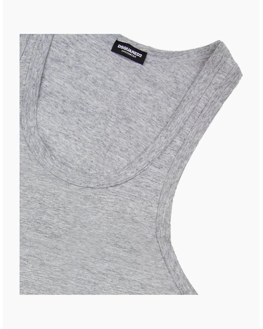 DSquared² Gray Back Logo Tank Top Marl for men