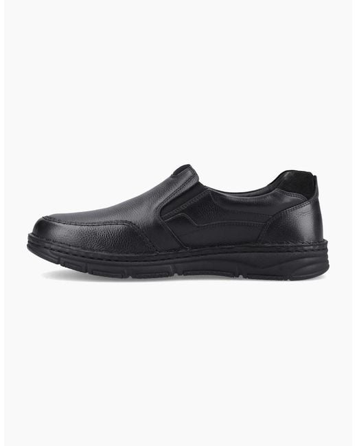 Hush Puppies Black Franco Slip On Leather Loafers for men