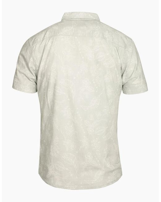 Bellfield Clothing White Antares Short Sleeve Floral Print Shirt for men