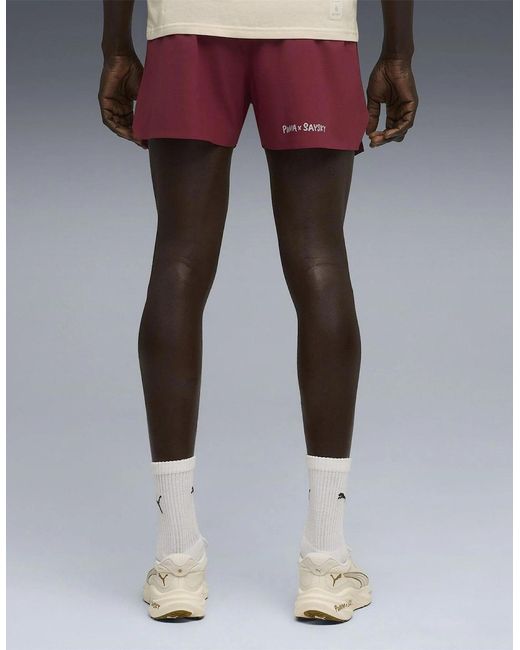 PUMA Red X Saysky Run Short Performance Running Shorts for men