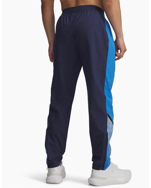 Under Armour Blue Storm Solid Patterned Running Pants for men