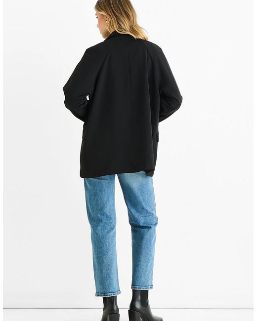 Gini London Blue Tailoring Oversized Draped Blazer