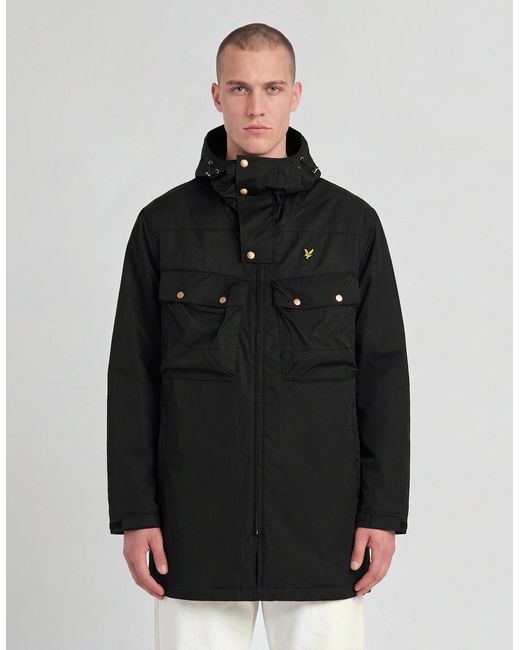 Lyle & Scott Gray Waxed Guard Parka for men