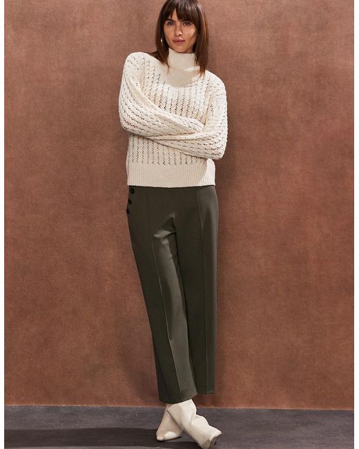 Ro&zo Brown Khaki Ponte Twill Culottes