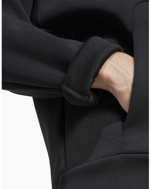 Adidas Blue M Fi 3Bar Hoody for men