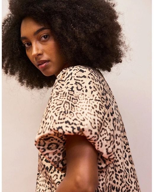 Ro&zo White Petite Leopard Print Pocket Detail Dress