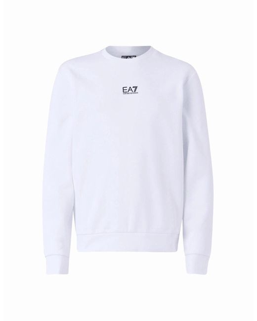 EA7 White Core Logo Sweatshirt for men