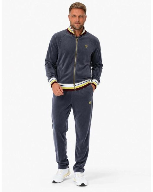 Sergio Tacchini Blue Sartori Velour Track Pant Joggers Turbulence for men
