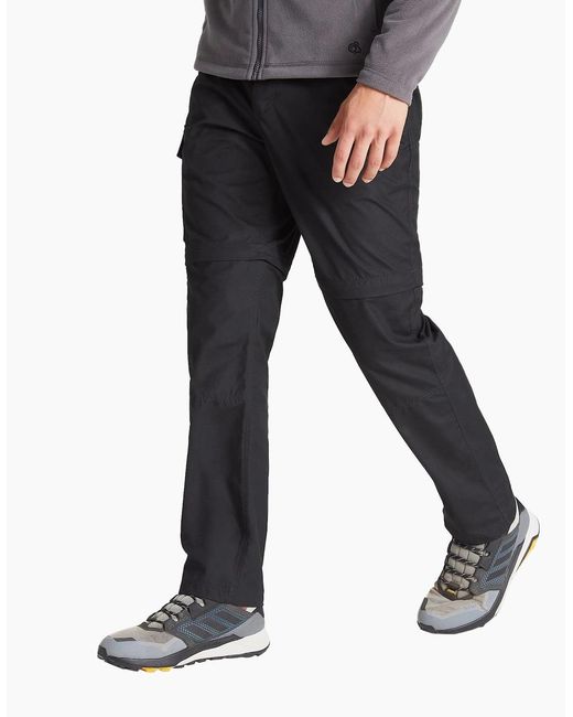 Craghoppers Black Expert Kiwi Convertible Cargo Trousers for men