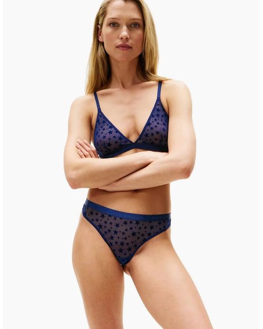 Tommy Hilfiger Blue Mesh Stars Thong Gift Set, Preppy