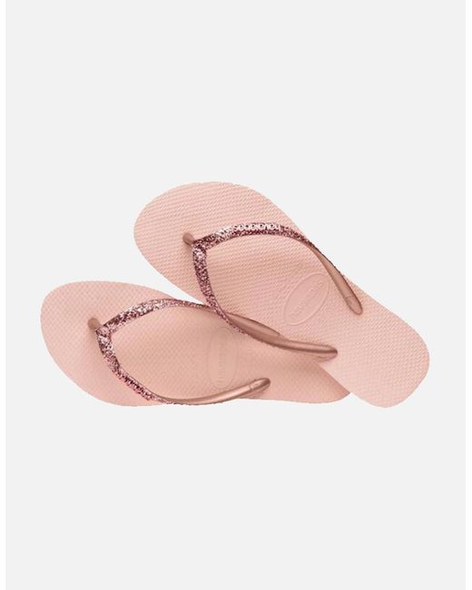Havaianas Pink Slim Glitter Flip Flops