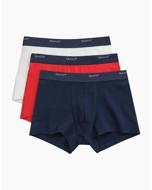 Gant Red 3-Pack Core Logo Boxer Trunks for men